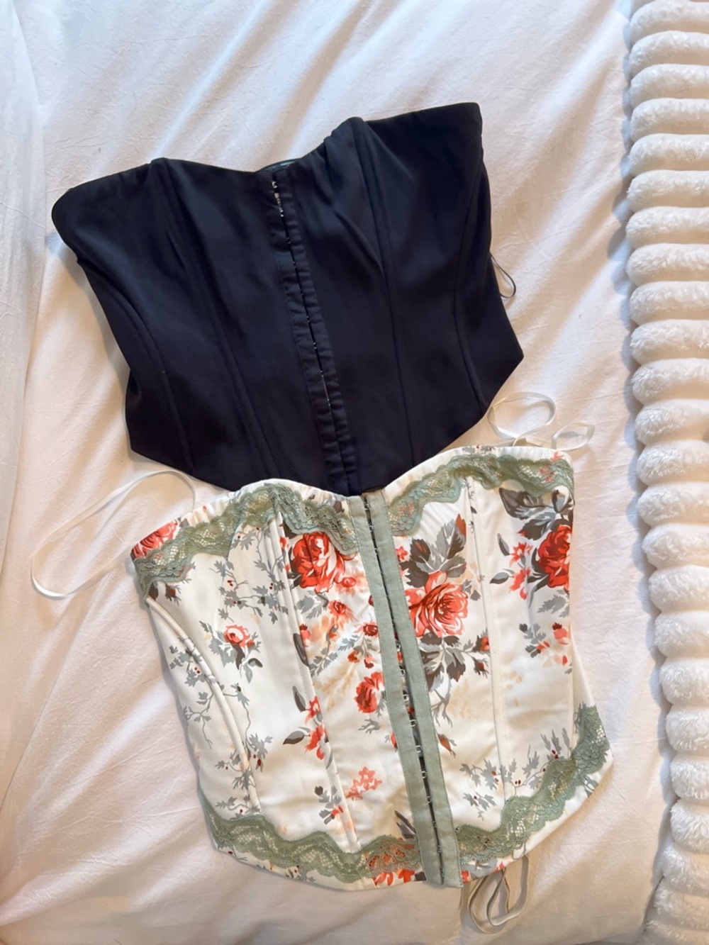 Princess Polly Floral Corset Top Eco Yamie Bustier Top & Black Corset (Set of 2)
